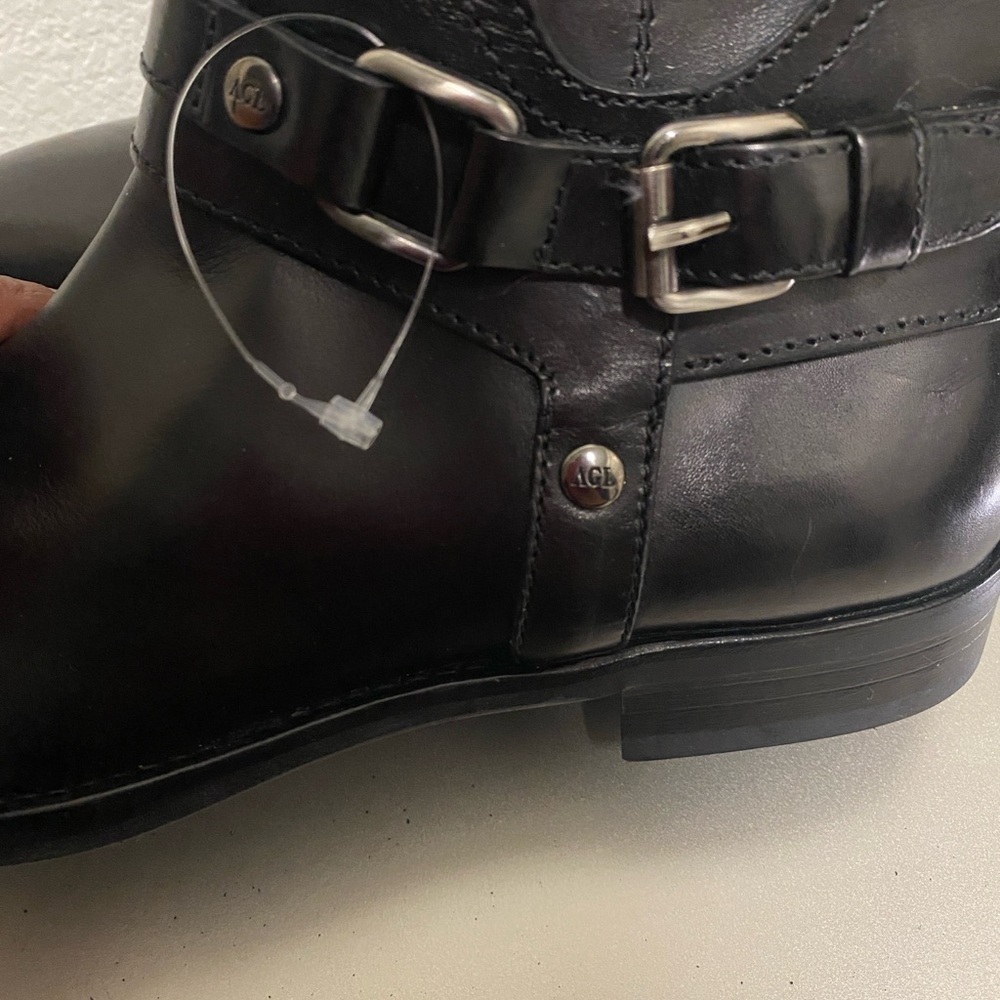 NWOB AGL Attilio Guisti Leombruni Black Leather Riding Boot in Black - Size 37 - Picture 9 of 14